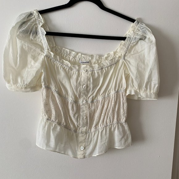 Reformation Tops - Reformation Sicilia Organic Cotton Eyelet Top
